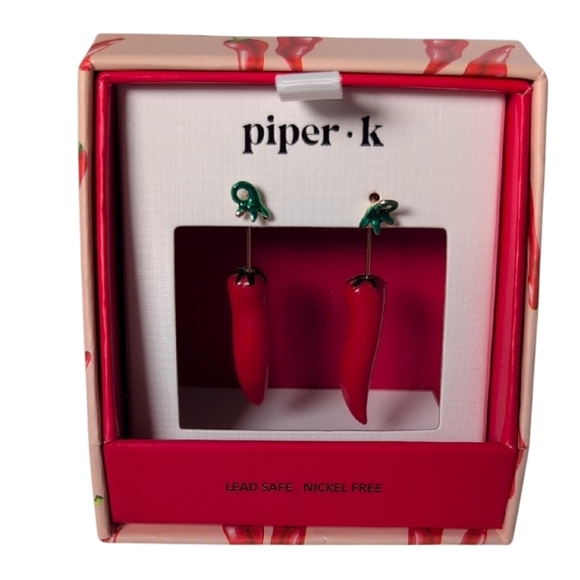 Piper K Jewelry - Piper K Red Hot Chili Pepper Drop Earrings